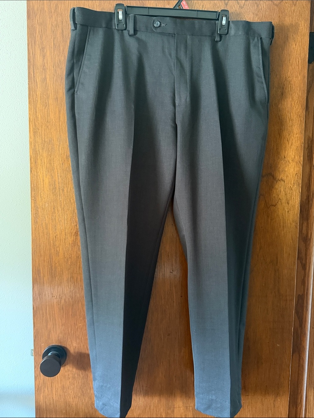 Men's Dress Pants - Classic Dark Gray Pleated Trousers